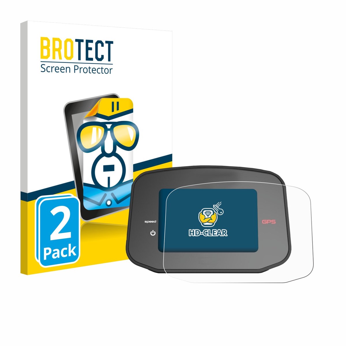 BROTECT - Screenprotector voor PowaKaddy CT8 GPS - Folie Beschermfolie transparant 2 Stuks