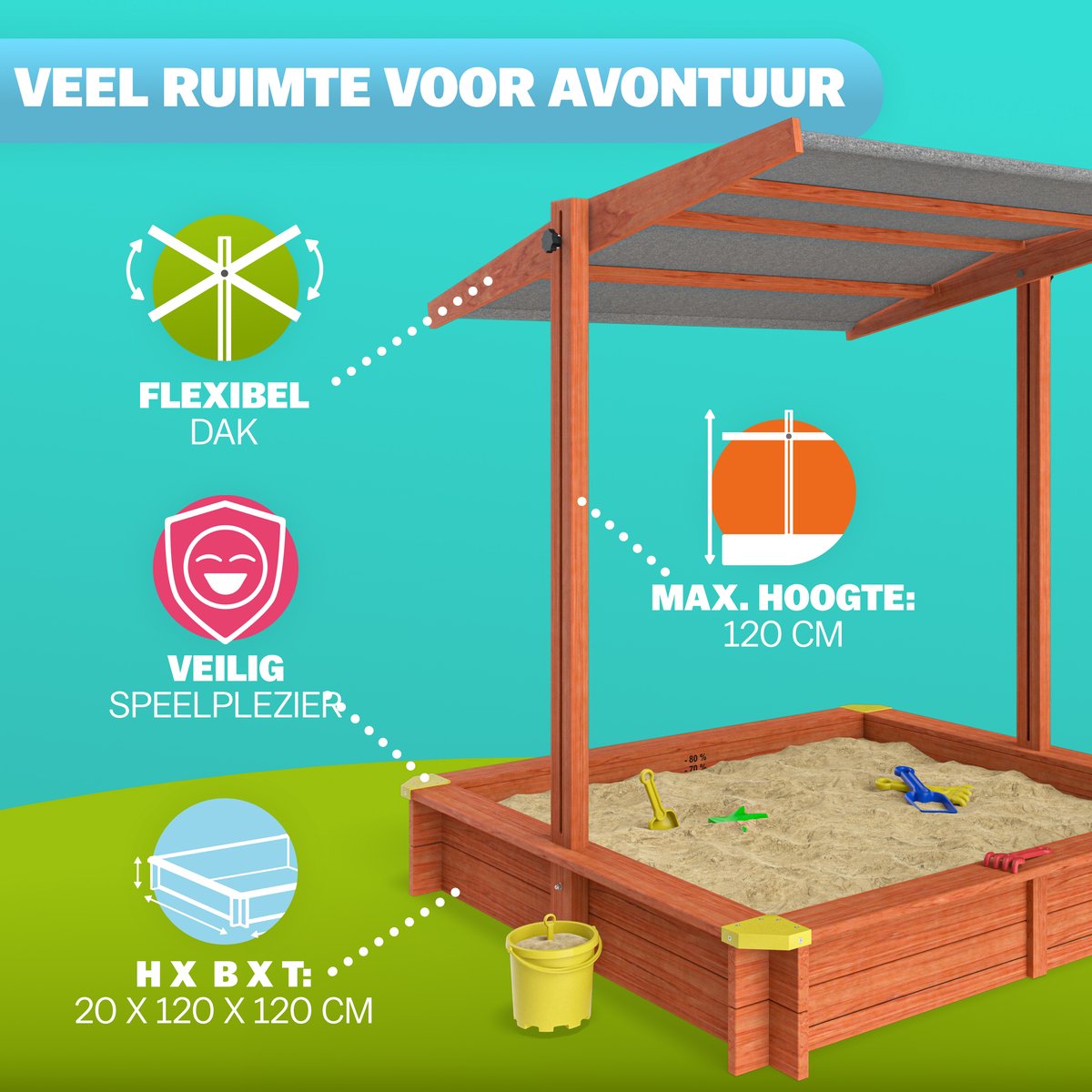 Spielwerk Sandbox Sami 120x120cm au meilleur prix sur Spielwerk Sandbox Sami 120x120cm au meilleur prix sur