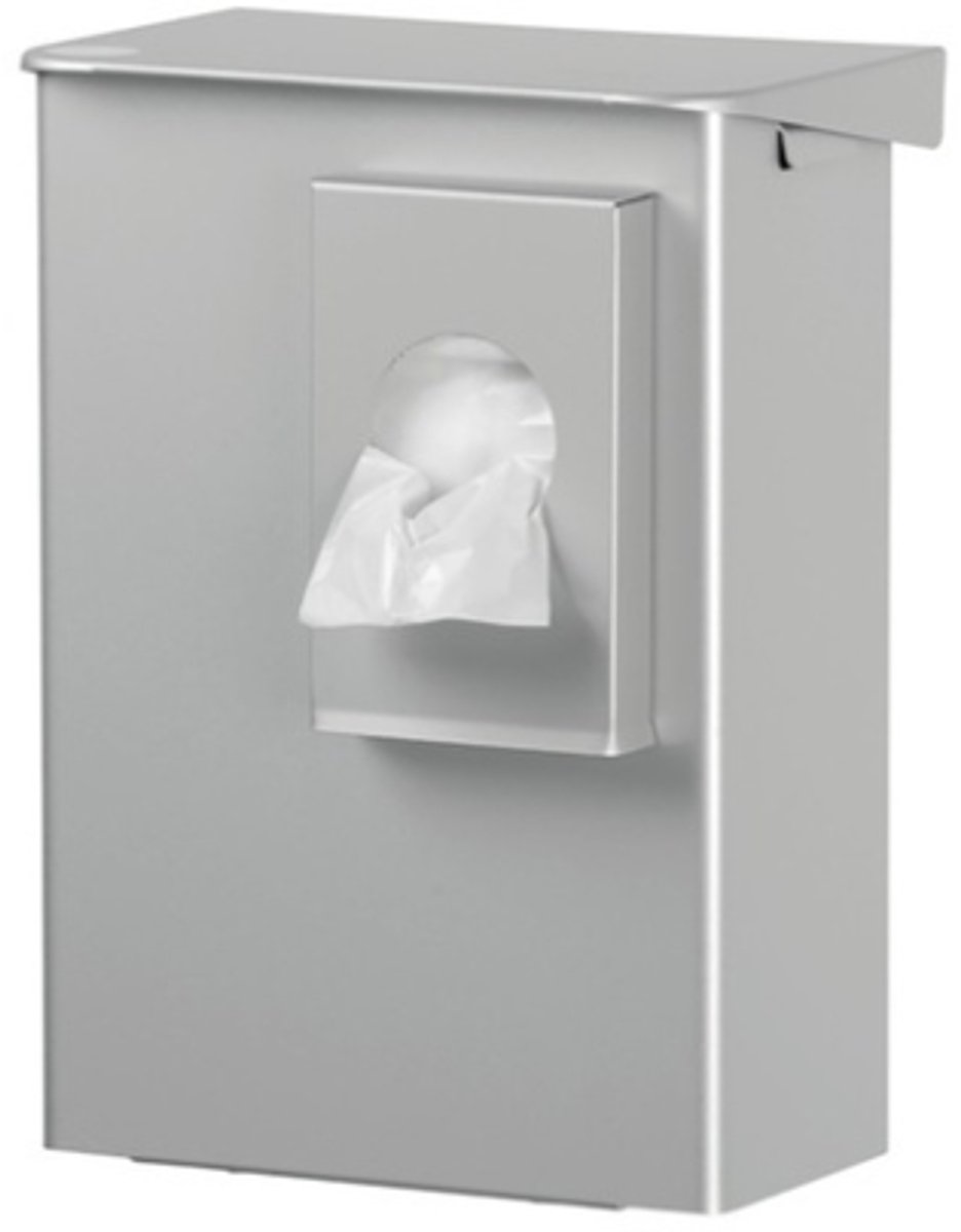 Hygiënebak 6 liter aluminium + zakjeshouder