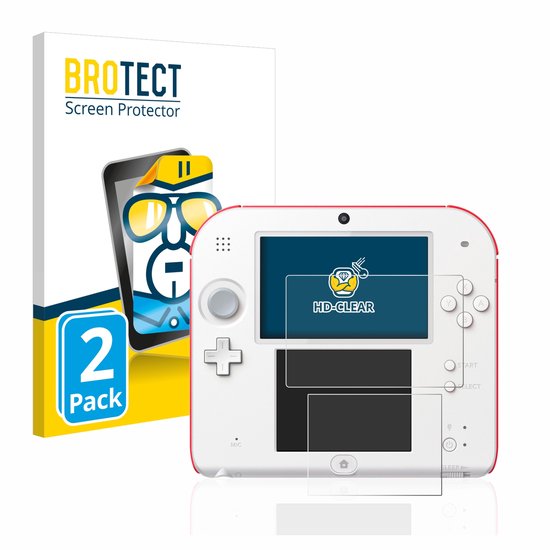 BROTECT - Protection d'écran pour Nintendo 2DS - Film de protection transparent (2 pièces)