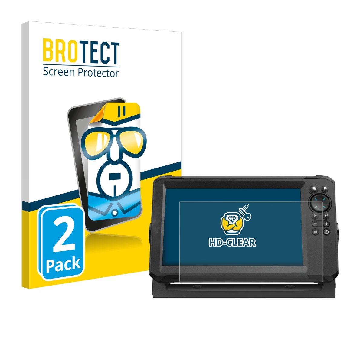 BROTECT - Screenprotector voor Lowrance Eagle 9 - Folie Beschermfolie transparant 2 Stuks
