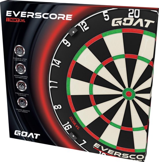 GOAT Everscore NXT LVL, Hoogwaardig Sisal Dartbord met Minimalistisch Design voor Uitzonderlijke Dartervaring, Zelfherstellende Bord, Sisal uit Madagaskar, Minimaliseert Bounce-outs, Langdurige levensduur, Beginnende & Professionele darter van GOAT Everscore — afbeelding 3