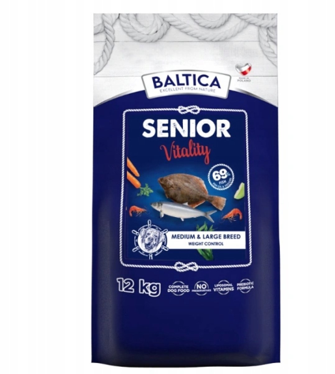 Baltica Baltica Excellent Serie - Droogvoer voor Senior Honden - Wildvang Vis - Marine Super Foods - 12kg