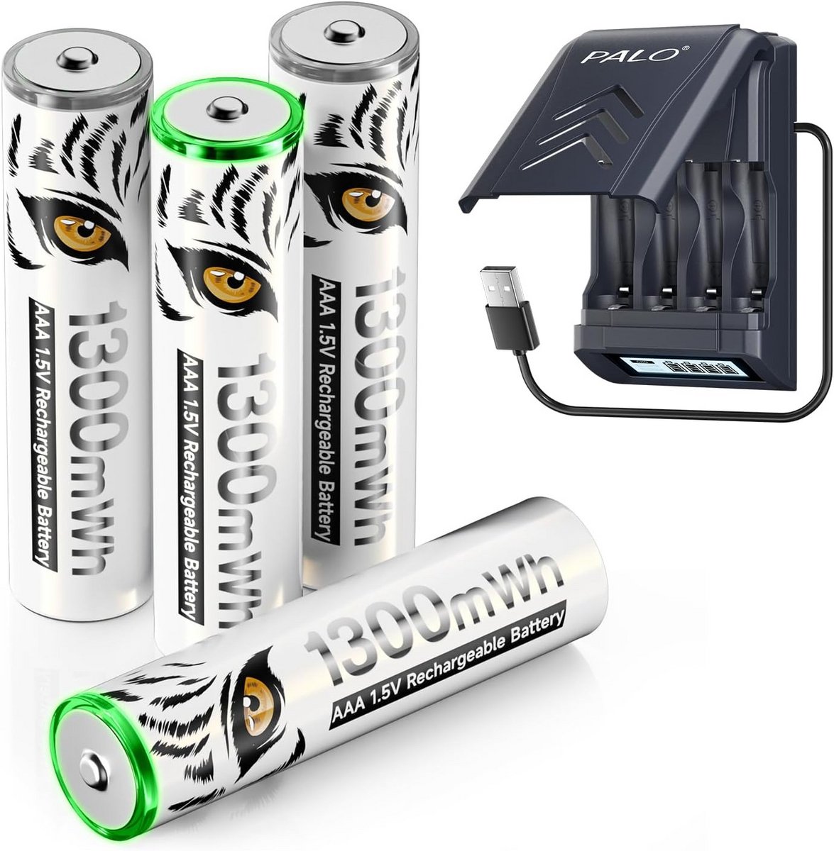 Oplaadbare AAA Batterijen 1.5V Lithium met Snelle USB Oplader (4 stuks)