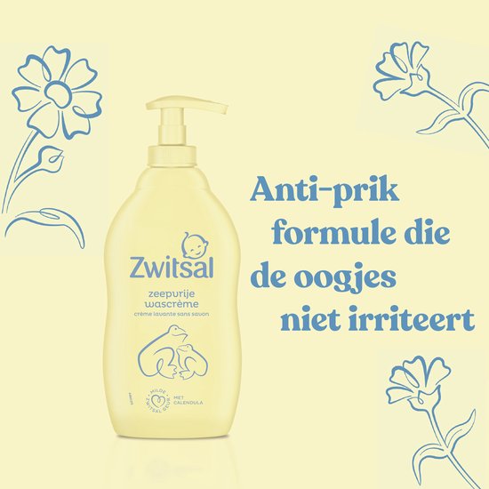 Zwitsal Zeepvrije Wascrème - Baby - helpt de natuurlijke huidbarrière te beschermen - 3 x 400 ml — afbeelding 3