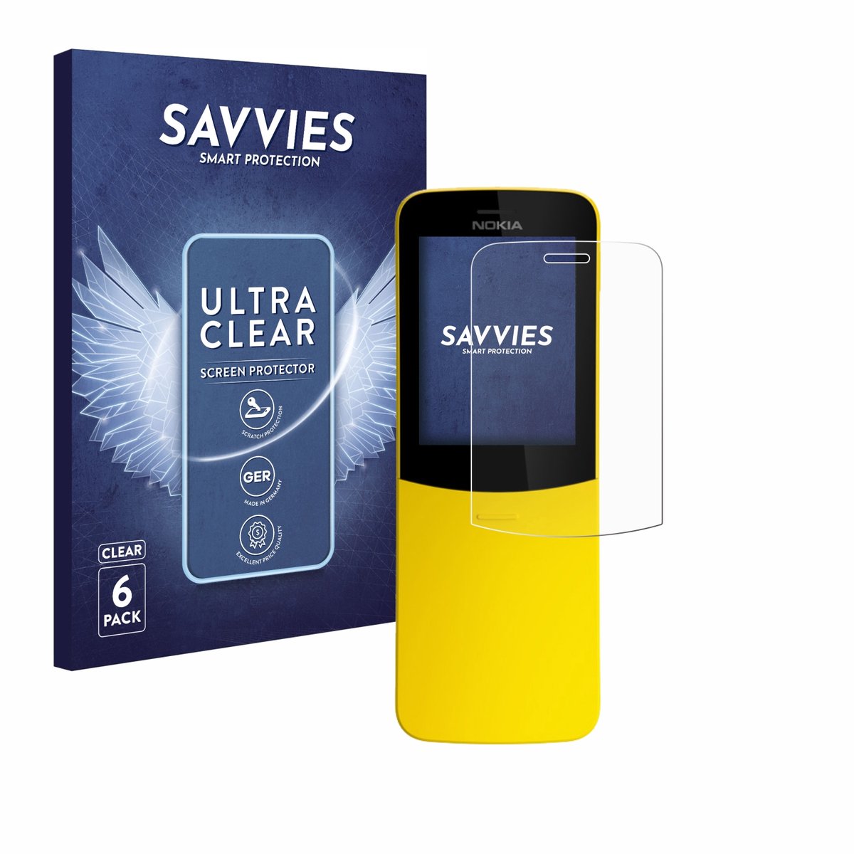 Savvies - Screenprotector voor Nokia 8110 - Folie Beschermfolie transparant 6 Stuks