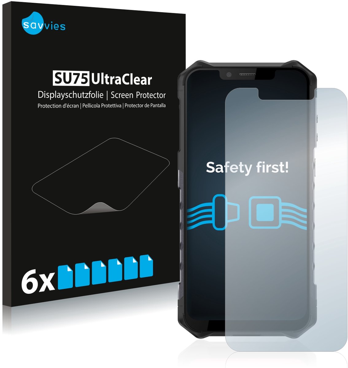 Savvies - Screenprotector voor Ulefone Armor 6 - Folie Beschermfolie transparant 6 Stuks