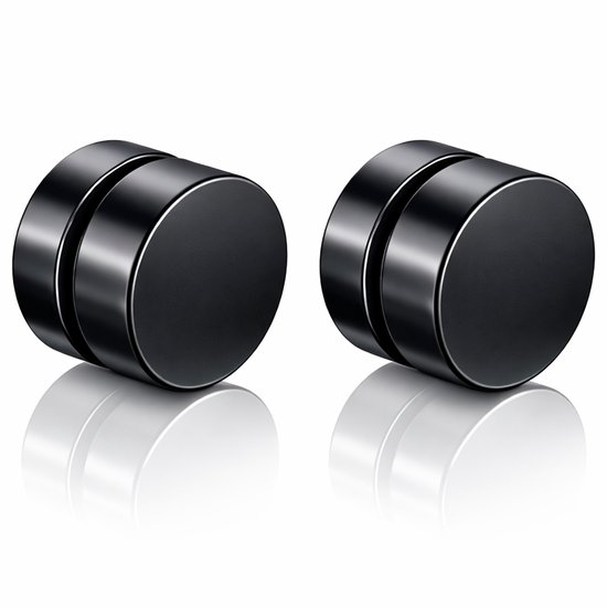 Clous d'oreilles aimantés Noir 8mm