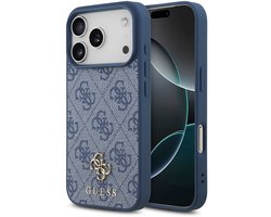 Guess Back Cover Case - iPhone 17 Pro - Blauw - MagSafe-compatibel - Slank ontwerp met metalen logo