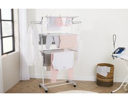 Umuzi Cleaning Droogrek 3 laags - 13,68m hangruimte - Wasrek - Droogtoren - Inklapbaar - Wieltjes