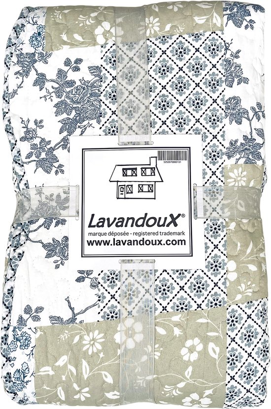Lavandoux - Bedsprei - Quilt - Sea Breeze - 140 x 200 cm - Blauw