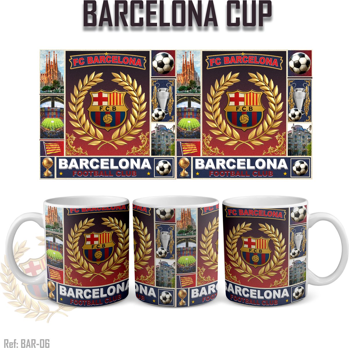 F C Barcelona Voetbal Mok High quality print 325 ml - Coffee Mug - Football Gift Barcelona Official Logo Cup – Football Fan Mug, Ceramic Coffee Cup for Barcelonista Merk:Roly • Schrijf een review • Delen