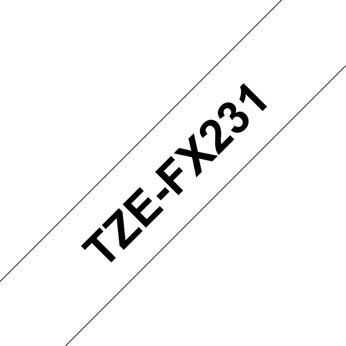 TZ-FX231 12mm - black on white - flexible (8m)