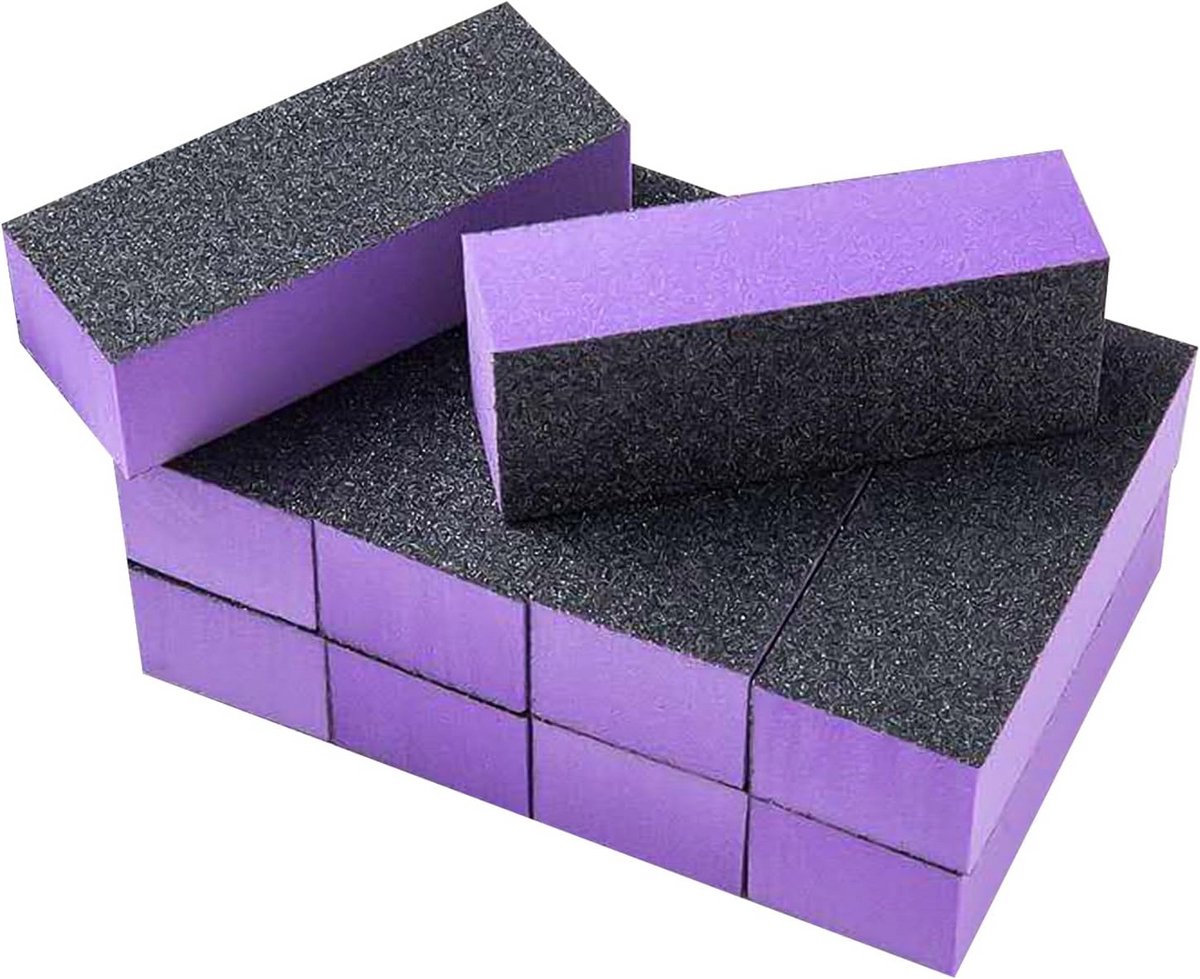 10x Nagelvijl Spons Set - Manicure & Polijsten voor Natuurlijke & Kunstnagels