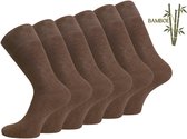 6 paar SQOTTON® Bamboe sokken - Naadloos - Heren & Dames - Kastanjebruin - Maat 43-46