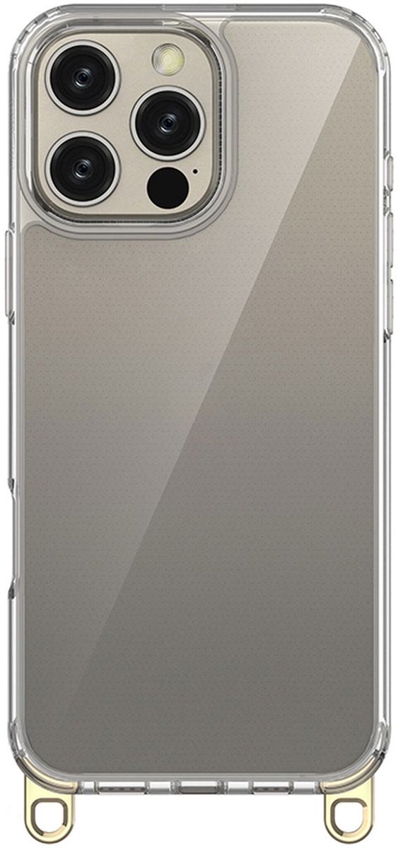Mobigear Hoesje geschikt voor Apple iPhone 16 Pro Max Telefoonhoesje Hardcase | Mobigear Bungy Backcover | iPhone 16 Pro Max Case | Back Cover - Goud