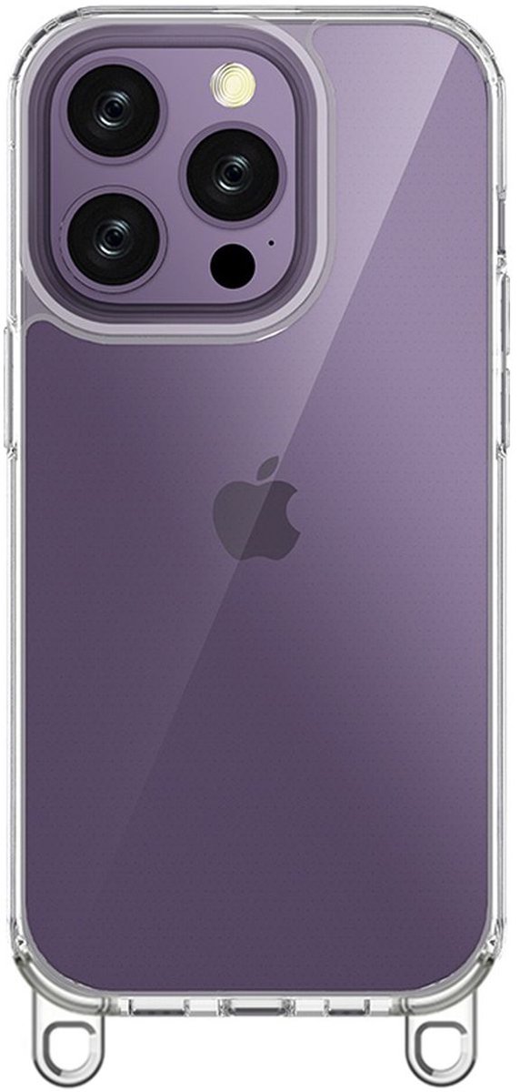 Mobigear Hoesje geschikt voor Apple iPhone 14 Pro Telefoonhoesje Hardcase | Mobigear Bungy Backcover | iPhone 14 Pro Case | Back Cover - Zilver