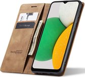 Hoesje geschikt voor Samsung Galaxy A03 Core - Book Case Leer Slimline Bruin