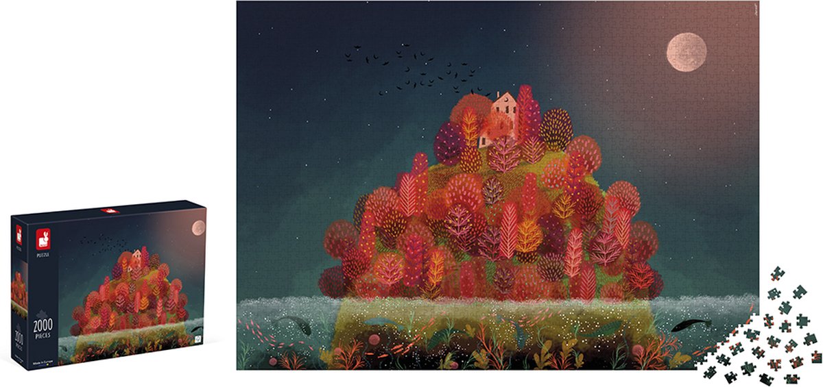 Janod - Kidult puzzel - De rode herfstkleuren - 2000 Stukjes