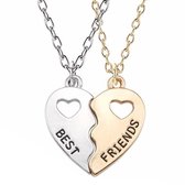 Fako Bijoux® - Vriendschapsketting - BFF Ketting - Open Hartjes - Goud- & Zilverkleurig