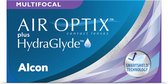 -0.25 - Air Optix® plus HydraGlyde® Multifocal - Hoog - 6 pack - Maandlenzen - BC 8.60 - Multifocale contactlenzen