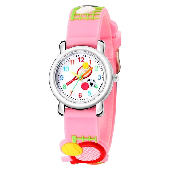 Kinderuurwerk - Balsport - Roze - Horloge - 3D