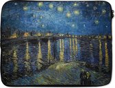Laptophoes - Van Gogh - Oude meesters - Kunst - Sterrennacht boven de Rhône - Laptop sleeve - Laptop cover - Laptop - 15 6 Inch - Back to school spullen - Schoolspullen jongens en meisjes middelbare school - Macbook air hoes - Chromebook sleeve