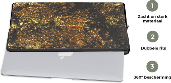 Housse pour ordinateur portable 15 pouces - Marbre - Glitter - Or - Housse pour ordinateur portable