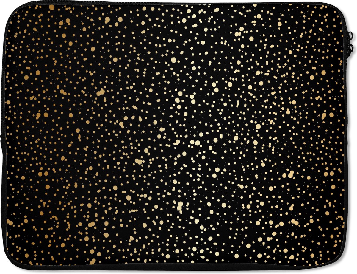 Laptophoes - Stippen - Goud - Patronen - Luxe - Laptop sleeve - Laptop hoes - Laptop - 15 6 Inch - Back to school spullen - Schoolspullen jongens en meisjes middelbare school - Macbook air hoes - Chromebook sleeve
