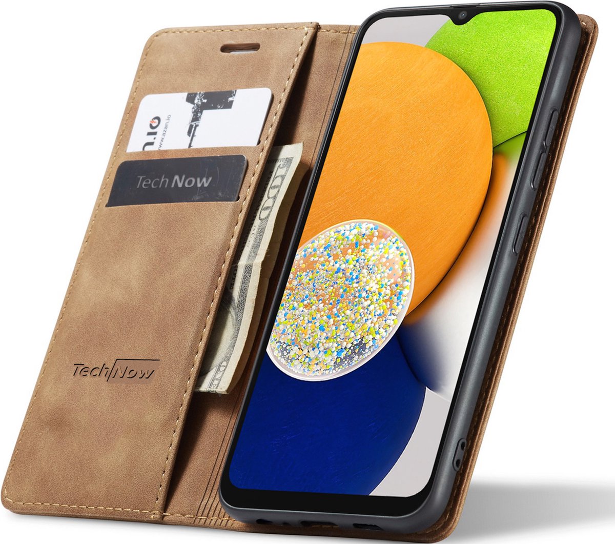 Hoesje geschikt voor Samsung Galaxy A03 - Book Case Leer Slimline Bruin
