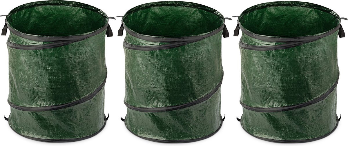 Sac poubelle de jardin réutilisable Navaris 150 litres - Set de 3 pièces -  Sac de
