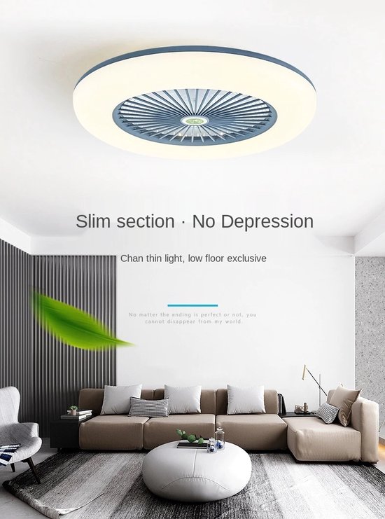 Smart Plafond Ventilator - Met Afstandsbediening en APP - Plafondventilator  - Blauw -... | bol.com