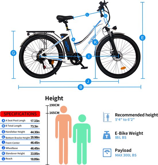 Vélo électrique-E-bike Femme Vélo-26 Pouces-Adulte 250w Vélo Électrique  Adulte Femme... | bol.com