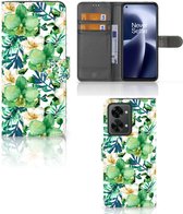 Bookcase OnePlus Nord 2T GSM Hoesje Orchidee Groen