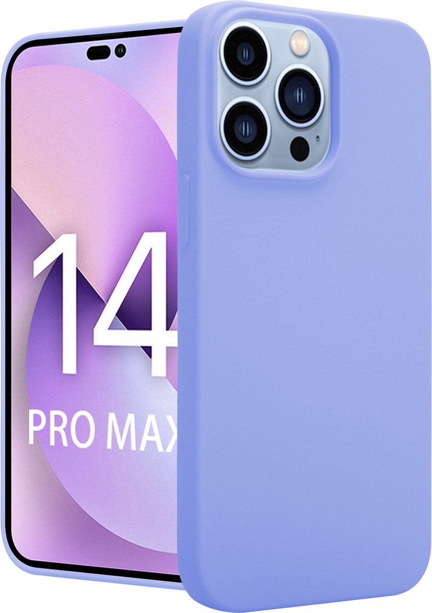 ShieldCase telefoonhoesje geschikt voor Apple iPhone 14 Pro Max silicone case - paars - Siliconen hoesje - Shockproof case hoesje - Backcover case