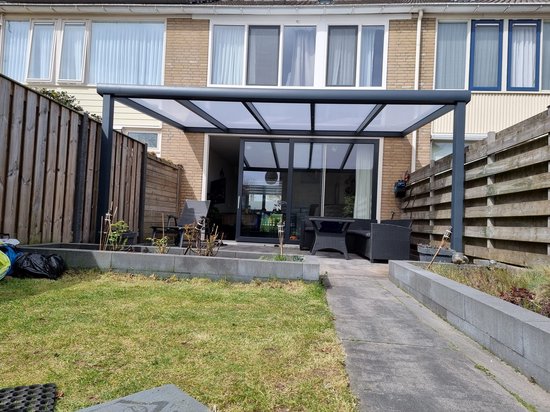 Verako - Luxe moderne overkapping - 600x250 cm - Te gebruiken als veranda, pergola, afdak & carport - Weerbestendig - Aluminium