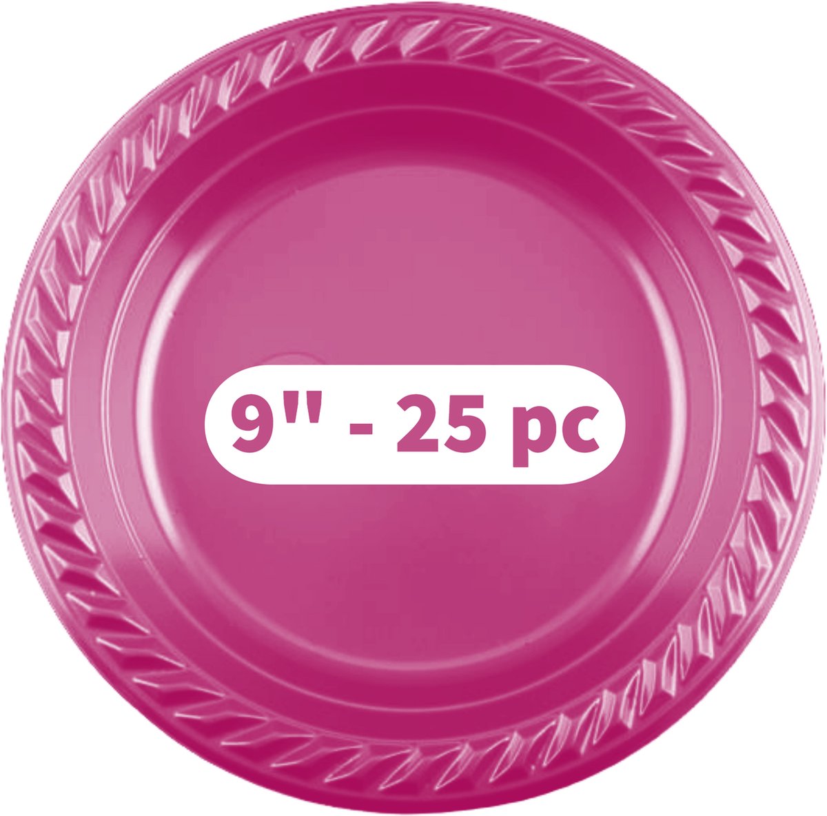 25 PP borden roze 22.8 cm , 9