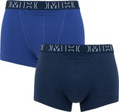 HOM Boxerlines #2 boxer briefs HO1 (2-pack) - heren boxer kort met horizontale gulp - donker- en kobaltblauw - Maat: L