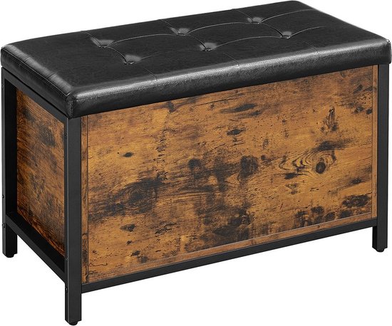 Signature Home Joans Caisses - boîte de rangement - Banc de rangement - canapé avec espace de rangement - meuble de rangement - marron vintage 80 x 40 x 50 cm
