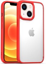 Smartphonica TPU Sterk Hoesje Met Doorzichtige Achterkant voor iPhone 13 - Rood / Back Cover geschikt voor Apple iPhone 13