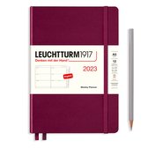 Leuchtturm1917 - agenda - 2023 - weekplanner - 12 maanden - a5 - 14,5 x 21 cm - hardcover - port rood