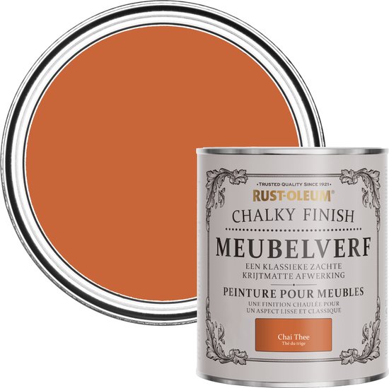 Foto: Rust oleum oranje chalky finish meubelverf chai thee 750ml