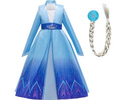 Frozen prinsessenjurk - Prinsessenjurk meisje - Elsa jurk - Het Betere Merk - Prinsessen Verkleedkleding - 92/98 - Haarvlecht- Prinsessen speelgoed - Verjaardag meisje - Kleed