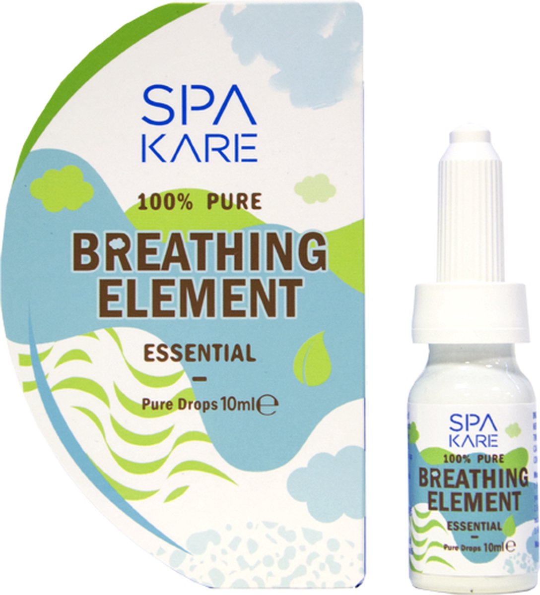 Spa Kare Breathing Element/ Natuurlijke en actieve etherische oliën pepermuntolie -Verlichting-Frisheid-Verademing- dennennaaldolie- Cajeput-olie- wierookolie -mirreolie