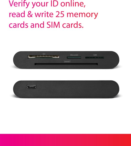 Sitecom - eID Smart Cardreader - Multifunctionele Identiteitskaartlezer - Sim MicroSD SD - Sitecom