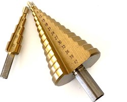Stappenboor 4-42mm –HSS stappenboor – Kegelboor – Trapgatboor 4-12 mm - Conische plaatfrezen met titanium coating