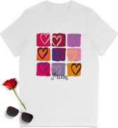T Shirt Dames - T Shirt Heren - Unisex - Liefde - Wit - Maat 3XL