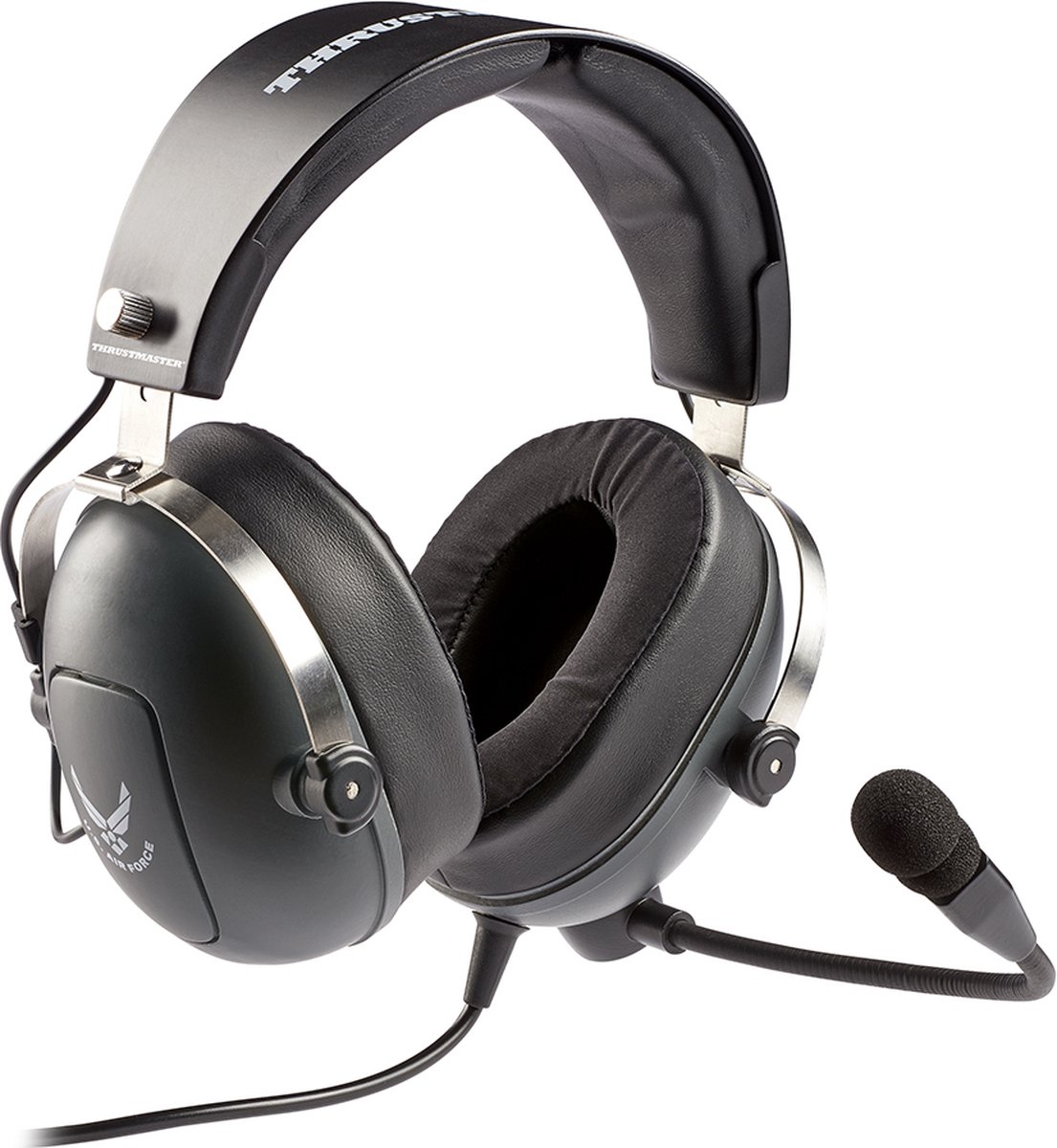 Thrustmaster 4060196 hoofdtelefoon/headset Hoofdtelefoons Bedraad Luchtvaart/Luchtverkeersleiding Grijs
