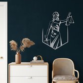Wanddecoratie | Themis | Metal - Wall Art | Muurdecoratie | Woonkamer | Buiten Decor |Zilver| 50x60cm