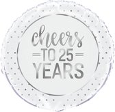 Cheers to 25 Years Folie Ballon| Zilver|45.7cm